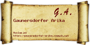 Gaunersdorfer Arika névjegykártya